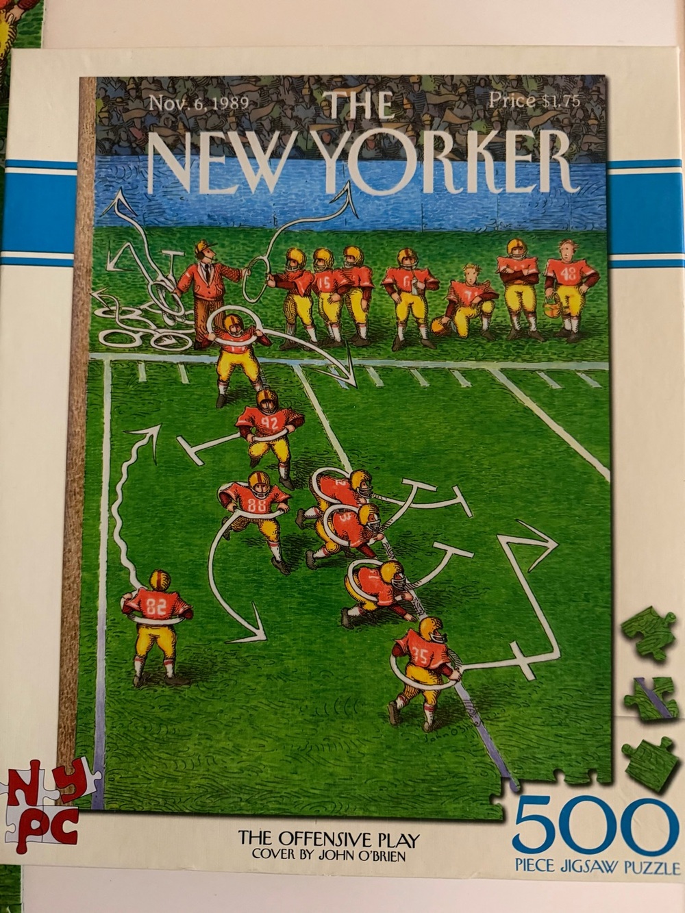 The New Yorker 'The Offensive Play' 500-Piece Jigsaw Puzzle - Green/Red